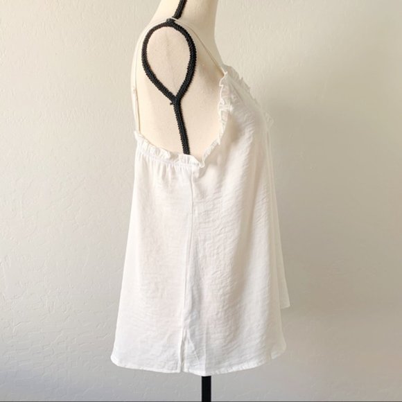 White Cami with Ruffle Trim - Picture 3 of 4